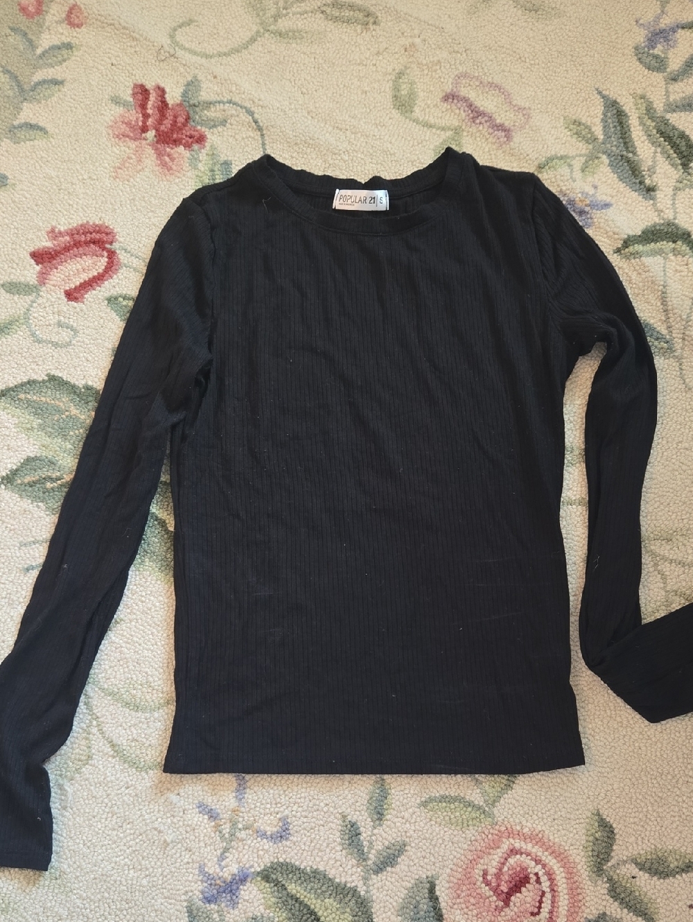 Apricot Lane Black Ribbed Long Sleeve Tee